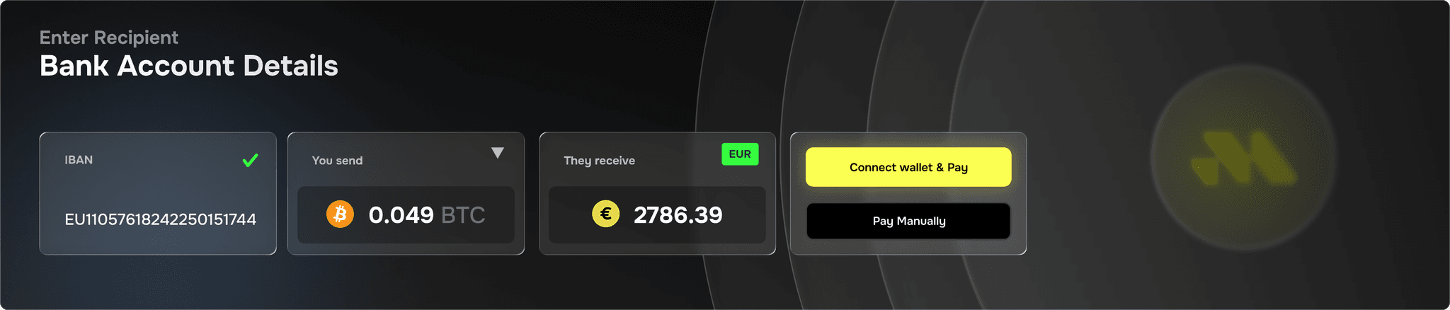 Remittix bank account payment interface